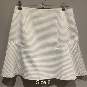 NWT ANN TAYLOR White Flounce Skater Skirt Size 8